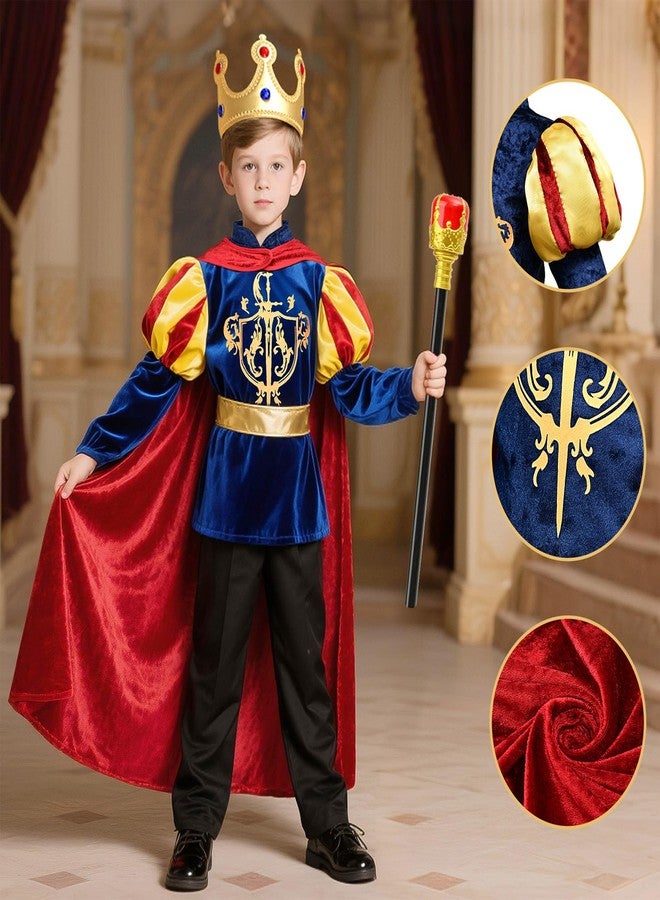 G.C Boys King Prince Charming Costume with Cape Kids Royal Dress Up Outfits Halloween Cosplay Role Play Birthday Gifts - Image 3